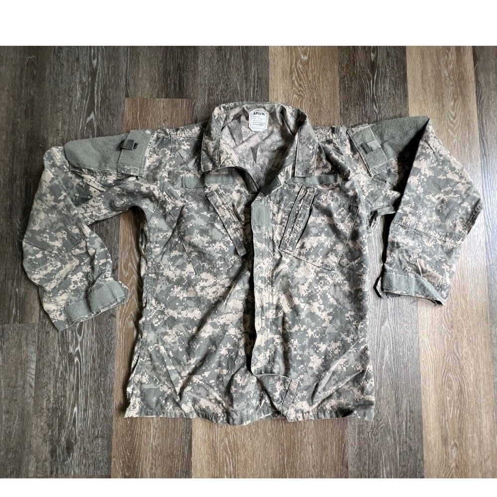 Military Combat Uniform Coat Mens Medium Long Digital Camo ACU Ripstop Jacket